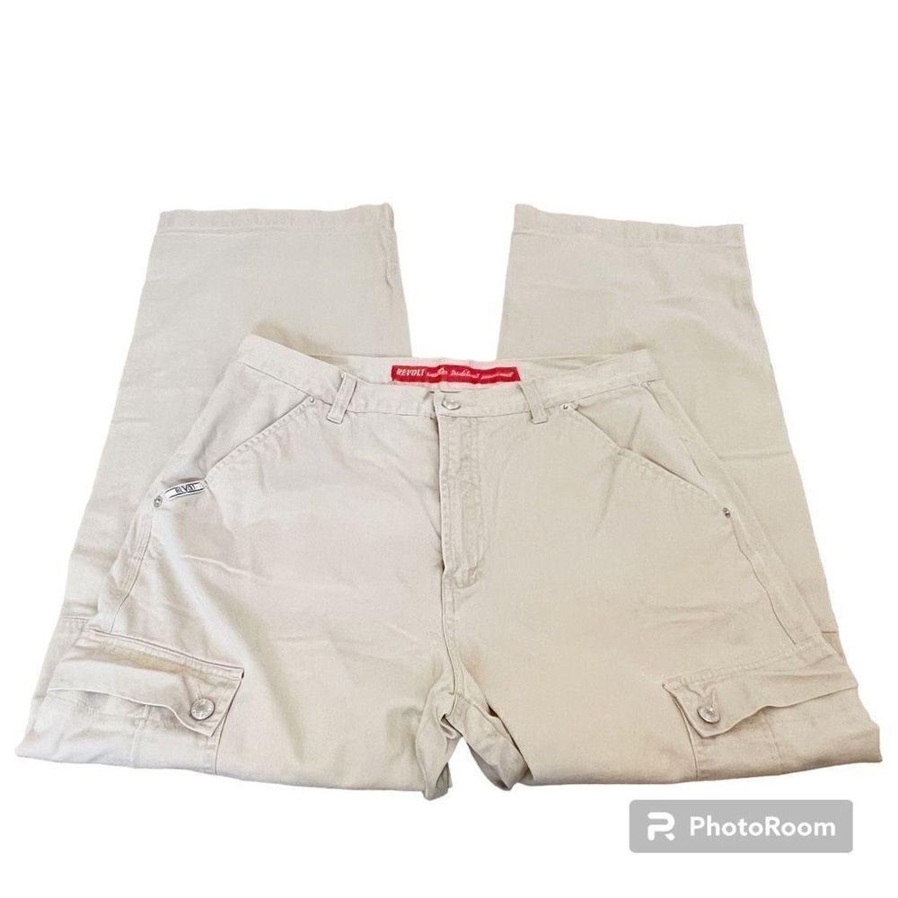 Revolt Khaki Wide Leg Cargo Pants Size 16